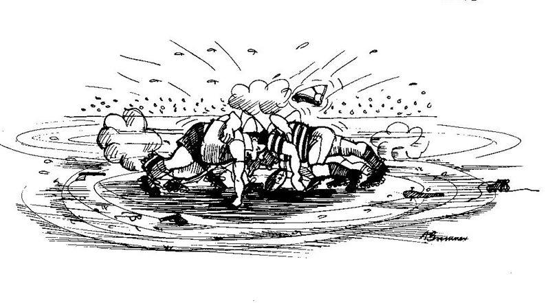 rugby05.jpg - One of a series of cartoons for Cobham rugby club by Aidan Bremner.There are more in the Miscellaneous section of the Gallery